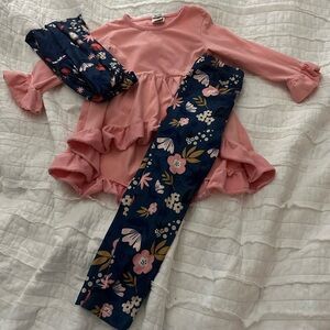 Pink and Navy Floral Kids Set
